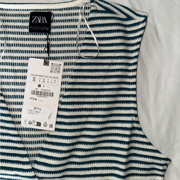 ZARA CROCHET STRIPED VEST - Picture 3 of 5